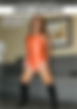 Mira Monroe GK Shorts Orange Spandex Leotard Stockings with Drive You Crazy JOI! front cover