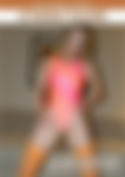 Athena Fleurs Tight Orange and Pink Spandex Leotard with You are a Perv JOI! front cover